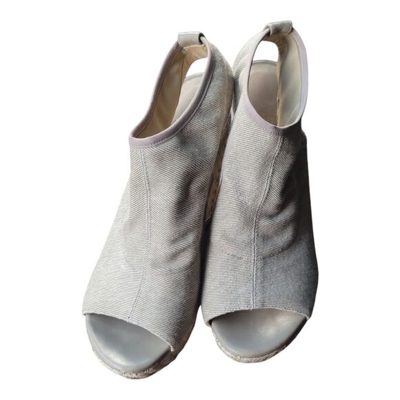 Stuart Weitzman Glover Stretch Espadrille Wedge Sandals Women's Size‎ 7 US Beige - Picture 5 of 8